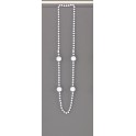 36'' WHITE BASEBALL BEAD NECKL