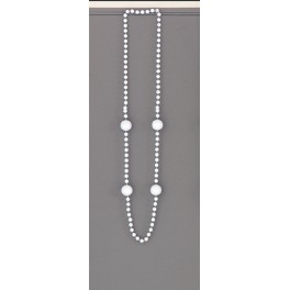 36'' WHITE BASEBALL BEAD NECKL