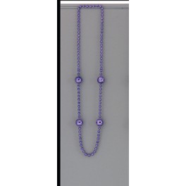 36'' PURPLE BASEBALL BEAD NECK