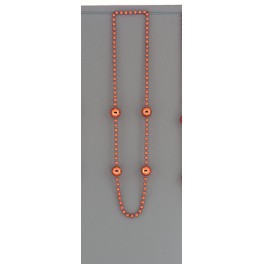 36'' ORANGE BASEBALL BEAD NECK