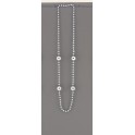 36'' SILVER BASEBALL BEAD NECK