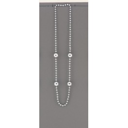 36'' SILVER BASEBALL BEAD NECK