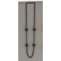 36'' BLACK BASEBALL BEAD NECKL