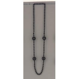 36'' BLACK BASEBALL BEAD NECKL