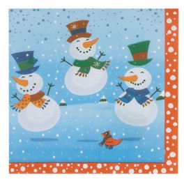 20 SNOWMAN GLEE LUNCH NAPKINS