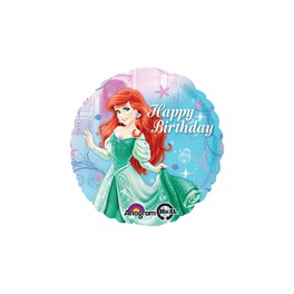 Little Mermaid Happy Birthday in gown 18" mylar