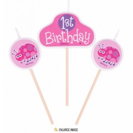 Ladybug First Birthday candle set