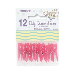 12 BABY PINK CLOTHESPIN FAVORS