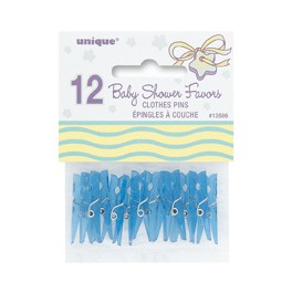 12 BABY BLUE CLOTHESPIN FAVORS