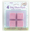 4 BABY BLOCKS 1'' PINK FAVORS