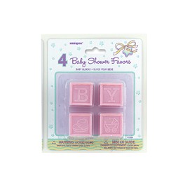 4 BABY BLOCKS 1'' PINK FAVORS