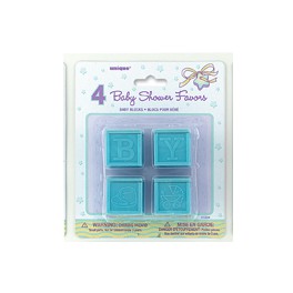 4 BABY BLOCKS 1'' BLUE FAVORS