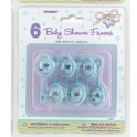 6 BABY RATTLE 2.5'' BLUE FAVOR