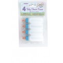 4 BABY BOTTLES 3.5"-BLUE TOP