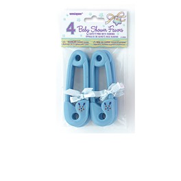 4 BLUE RIBBON BABY PIN FAVORS