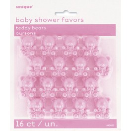 16 TEDDY BEAR FAVORS-PINK