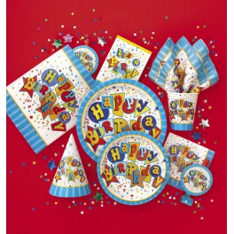 8 FESTIVE BDAY 9" PLATES