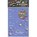 20 BDAY MARBLES FLAT INVITES