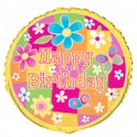 18'' BULK CLR-FLWRS BDAY FOIL