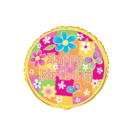 18'' BULK CLR-FLWRS BDAY FOIL