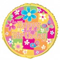 18'' PKG COLOR-FLWRS BDAY FOIL