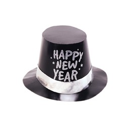 N.Y. FOIL GLITTR TOP HAT BLACK